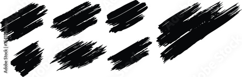 Brush strokes, grunge design elements on a white backround .