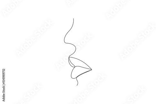 Continuous single line art and drawing of lips outline vector illustration

