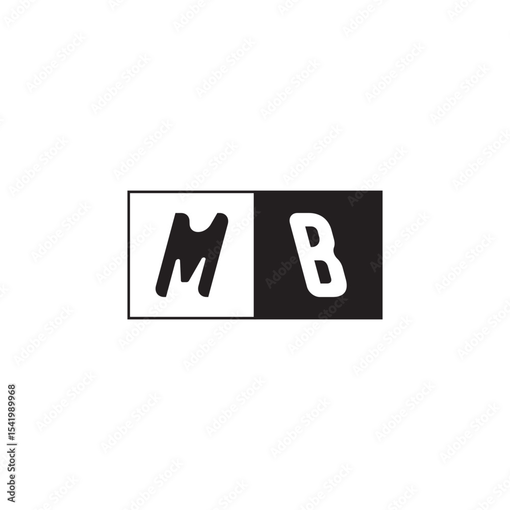 Fototapeta premium Monogram Logo Design Unique Simple Bold MB Initial Alphabet Vector Alphabet