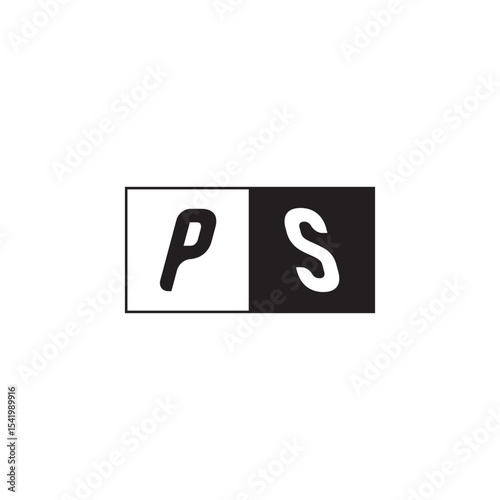 Monogram Logo Design Unique Simple Bold PS Initial Alphabet Vector Alphabet