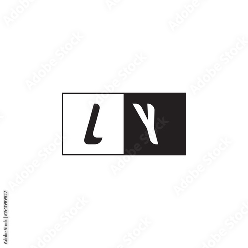 Monogram Logo Design Unique Simple Bold LY Initial Alphabet Vector Alphabet