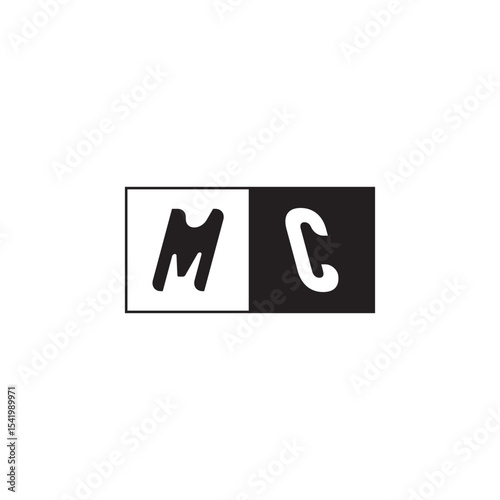 Monogram Logo Design Unique Simple Bold MC Initial Alphabet Vector Alphabet
