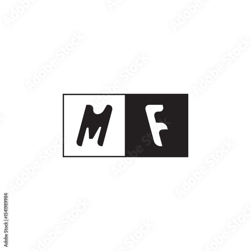 Monogram Logo Design Unique Simple Bold MF Initial Alphabet Vector Alphabet