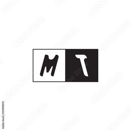 Monogram Logo Design Unique Simple Bold MT Initial Alphabet Vector Alphabet