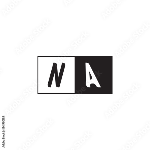 Monogram Logo Design Unique Simple Bold NA Initial Alphabet Vector Alphabet
