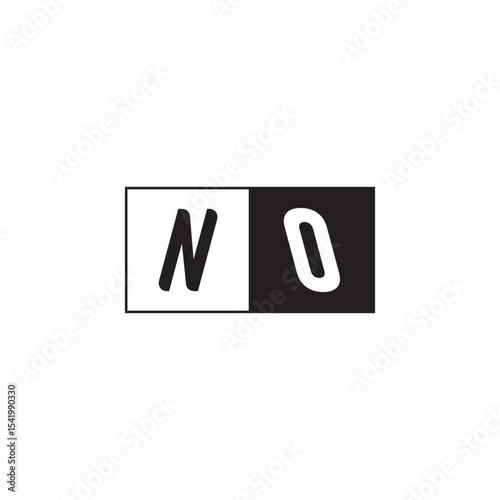 Monogram Logo Design Unique Simple Bold NO Initial Alphabet Vector Alphabet