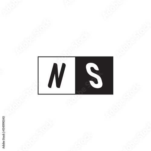 Monogram Logo Design Unique Simple Bold NS Initial Alphabet Vector Alphabet