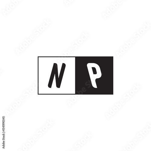 Monogram Logo Design Unique Simple Bold NP Initial Alphabet Vector Alphabet