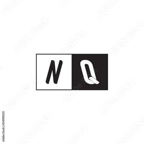 Monogram Logo Design Unique Simple Bold NQ Initial Alphabet Vector Alphabet