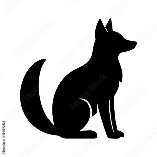 Fox silhouette vector graphic illustration animal wildlife nature predator mammal canine art design icon
