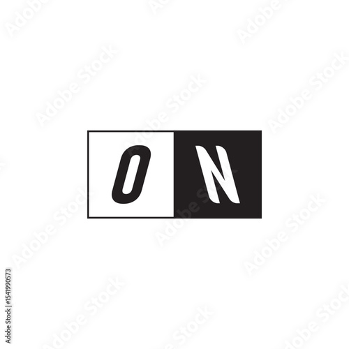 Monogram Logo Design Unique Simple Bold ON Initial Alphabet Vector Alphabet