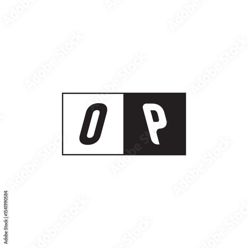 Monogram Logo Design Unique Simple Bold OP Initial Alphabet Vector Alphabet
