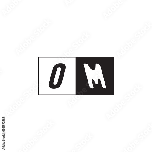 Monogram Logo Design Unique Simple Bold OM Initial Alphabet Vector Alphabet