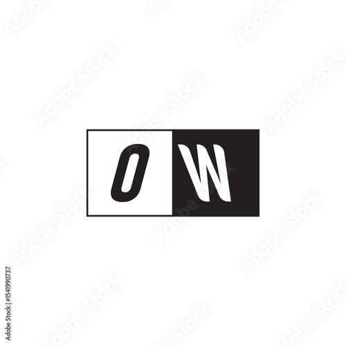Monogram Logo Design Unique Simple Bold OW Initial Alphabet Vector Alphabet
