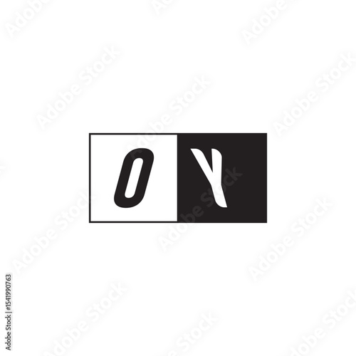 Monogram Logo Design Unique Simple Bold OY Initial Alphabet Vector Alphabet