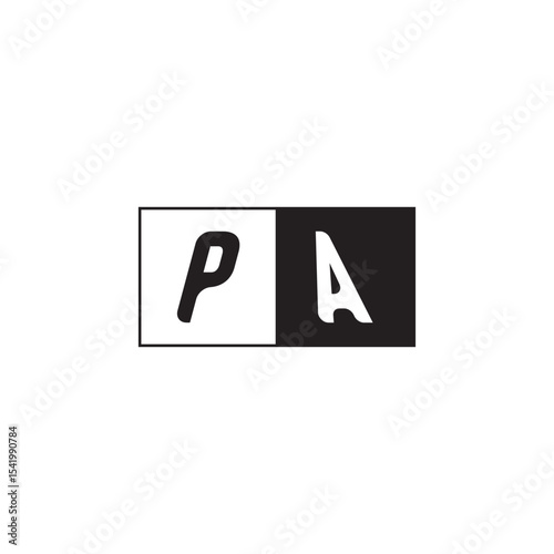 Monogram Logo Design Unique Simple Bold PA Initial Alphabet Vector Alphabet