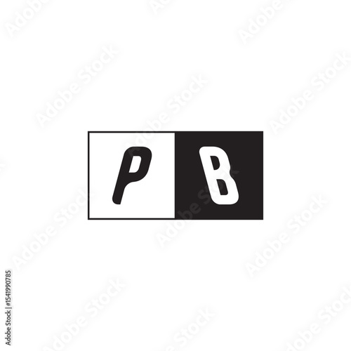 Monogram Logo Design Unique Simple Bold PB Initial Alphabet Vector Alphabet