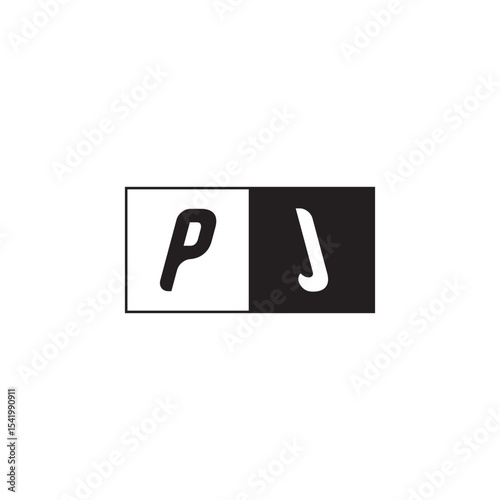Monogram Logo Design Unique Simple Bold PJ Initial Alphabet Vector Alphabet