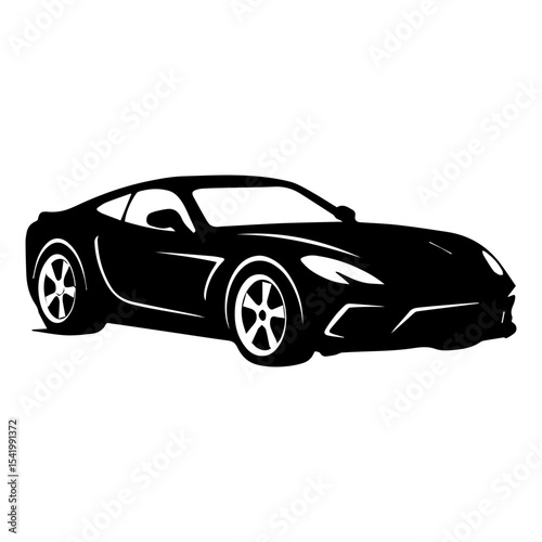 Black car vector illustration design sports car auto vehicle transportation automotive supercar silhouette