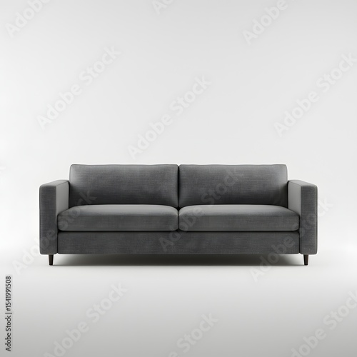 Sleek grey sofa in interior design   a modern grey sofa  the epitome of comfortable seating  perfectly blending into a minimalist room decor. The sofa s plush cushions beckon you to unwind.