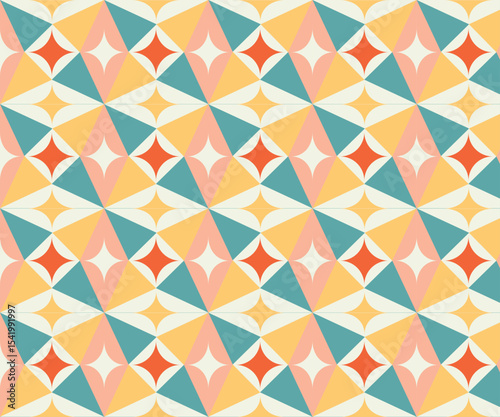 Intricate Vector Tile Pattern – Abstract Seamless Geometric and Floral Fusion with Decorative Shapes for Home Decor and Surface Design