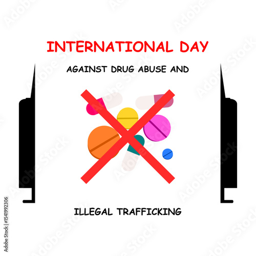 Drug free, concept design. International Anti-Drug Day Illustration