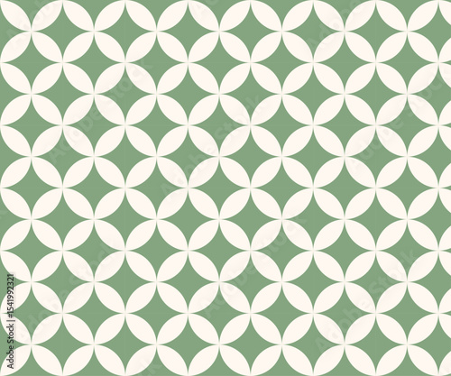 Minimalist Vector Seamless Pattern – Symmetrical Square-Based Geometric Texture with Soft Floral Shapes and Pastel Color Decoration