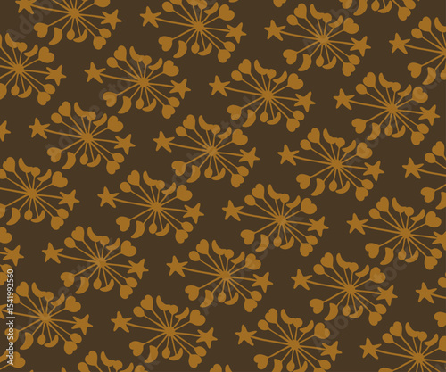 Seamless Vector Pattern with Decorative Geometric Shapes and Floral Elements – Vibrant Backdrop Design for Fabric, Wrapping, and Web Illustration