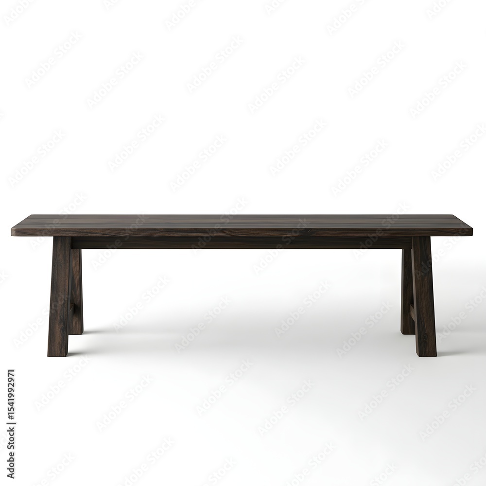 Rustic Wooden Bench: A beautifully crafted, weathered wooden bench showcasing a minimalist design, perfect for interior and exterior spaces. Rustic Wooden Bench: A beautifully crafted, weathered wooden bench showcasing a minimalist design, perfect for interior and exterior spaces.