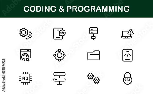 Customizable Coding and Programming Icons. Premium Icons for Development, Design Systems, and Tech Workflows