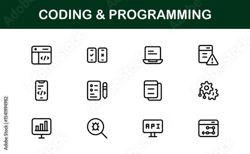 Customizable Coding and Programming Icons. Premium Icons for Development, Design Systems, and Tech Workflows