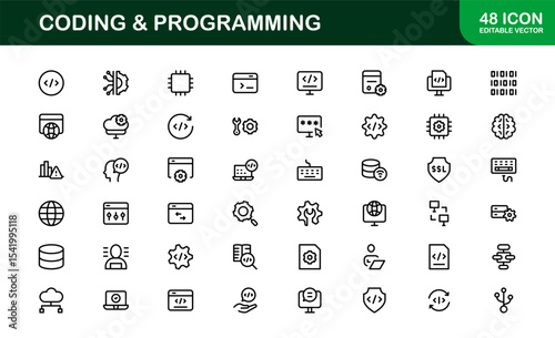 Customizable Coding and Programming Icons. Premium Icons for Development, Design Systems, and Tech Workflows