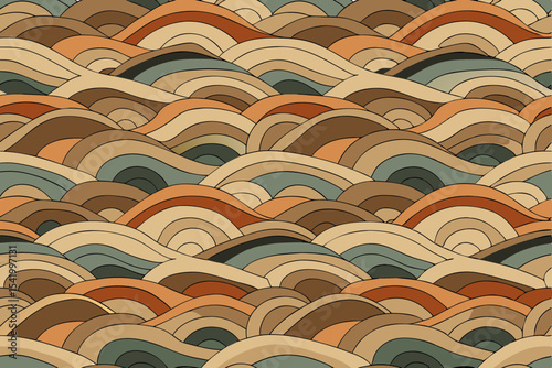 Wave seamless pattern design, Japanese and Chinese style concept