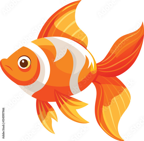 Orange Goldfish Vector Art