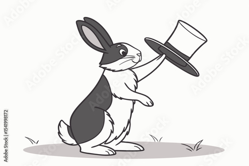 Mystic Bunny: Black and White Hat Illusion
