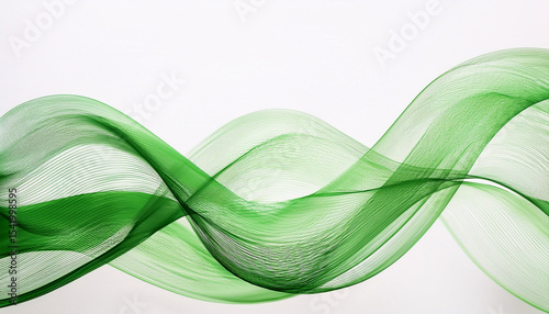 green line wave on white background beautiful pattern for interior decorative abstract concept and design
