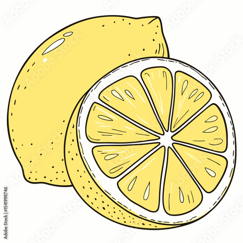 Juicy Lemon Wedge with Detailed Pulp 