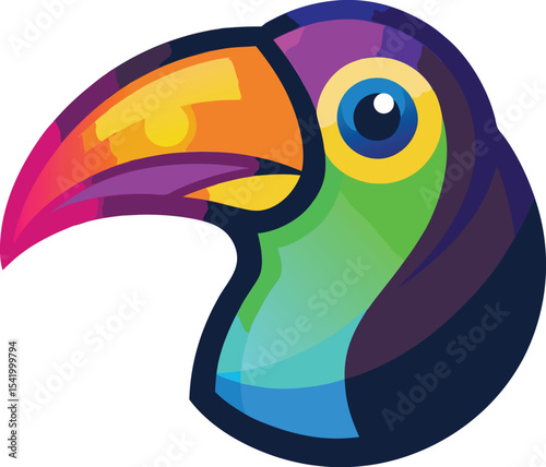 Vibrant Toucan Head Vector