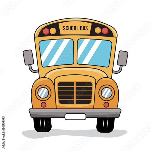 The yellow school bus. Design concept Back to school. Vector illustration