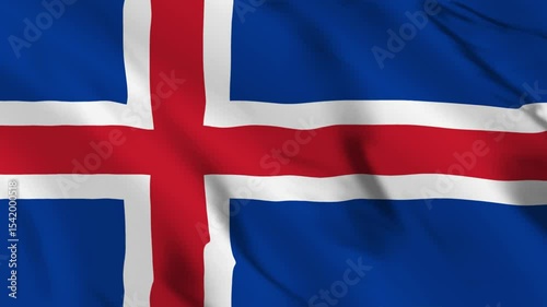 Stylish Iceland Flag Video, Iceland Flag Flapping in Wind