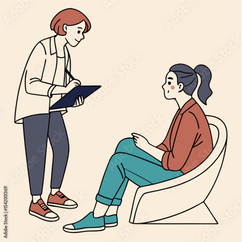 Counselor Taking Notes Client Consultation