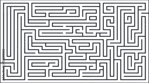 Find the solution complex maze puzzle game challenge labyrinth graphic design illustration problem solving editable stock vector illustration