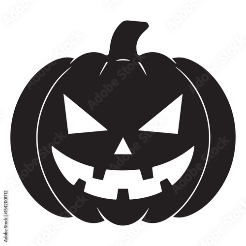 Black silhouette jack o lantern halloween pumpkin