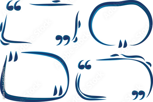 dark blue color creative hand drawn quotes frames set