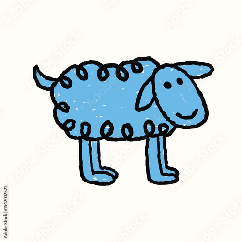 kids drawing scribble sheep illustration