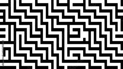 Abstract maze pattern background design with black and white color for wallpaper and textile art editable stock vector illustration