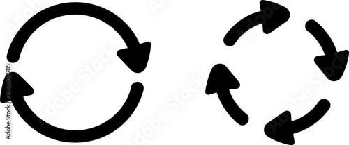 Cycle arrows graphic design vector illustration loop refresh repeat rotation recycling process icon 100 editable stock vector illustration