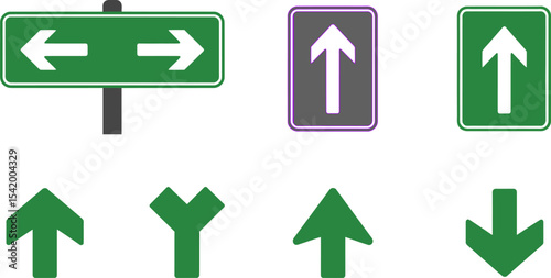 Directional arrows signs set vector illustration for navigation guidance traffic and road directions editable stock vector illustration