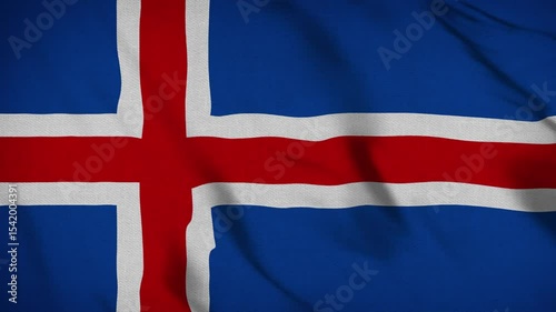 Iceland Flag, Iceland Flag Flying Over Scenic Mountain Landscape