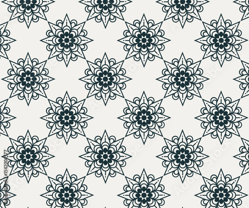 Vibrant Geometric Texture with Seamless Floral Motifs – Vector Backdrop for Artistic Wallpaper, Digital Illustration, and Decorative Design Projects
